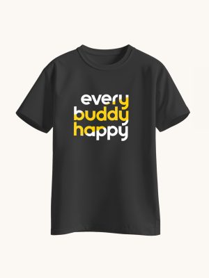 T-shirt zwart 'Every buddy happy'