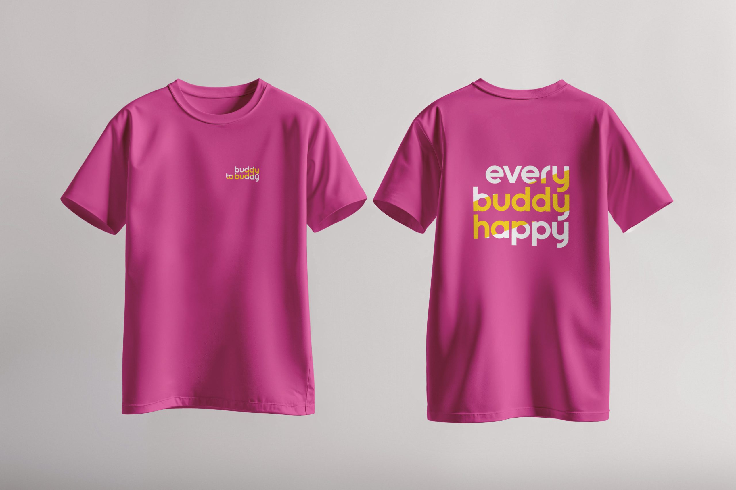 T-shirt roze 'Every buddy happy' - Afbeelding 3